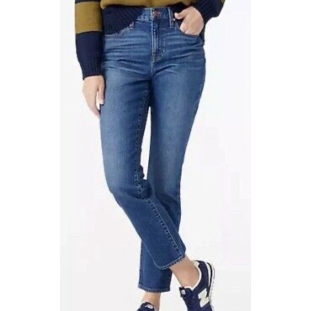 J Crew Womens Slim Broken In Boyfriend Jeans Sz 29 Medium Wash Mid Rise Stretch